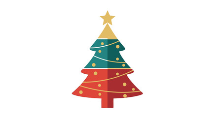 Retro style christmas tree silhouette simple graphic