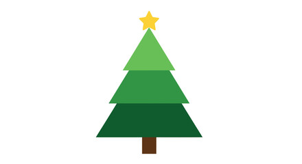 Flat shaded christmas tree icon simple silhouette