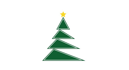 Geometric christmas tree icon stacked triangles