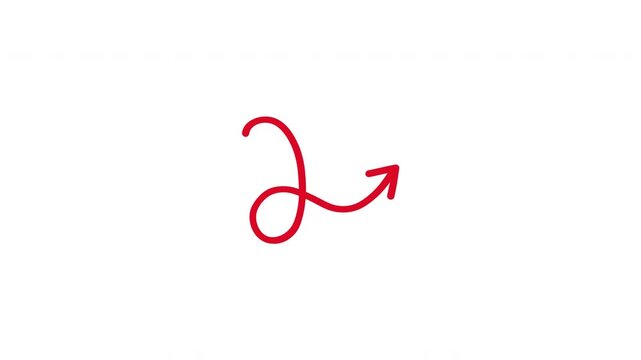 Hooked Turn Arrow Line Animation Transparent