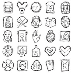 Hand-Drawn Imperfect Sketch Clipart Line Set