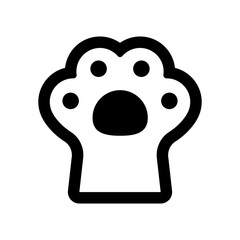 Cat paw icon. Cat foot with beans simple illustration.