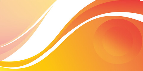 Orange and white business wave banner background. background of overlapping waves.