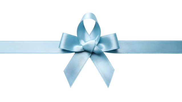 Elegant Light Blue Satin Ribbon Bow Isolated on Black Background