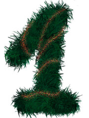 Numbers in Christmas theme