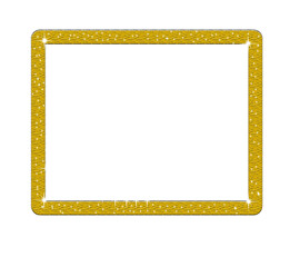 "Gold Glitter Rectangular Frame, Sparkling Border, Luxury Design Element, Shiny Decoration Vector"