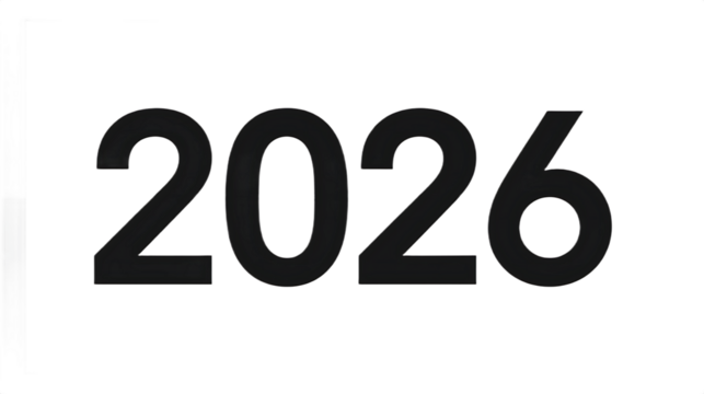 Bold black number 2026 digit year isolated on transparent background