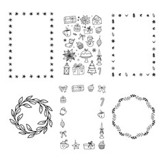 Christmas cards and card templates, vector illustration