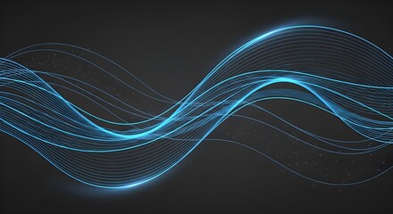 Abstract blue wave lines background flowing light design for digital wallpaper and modern technology concept