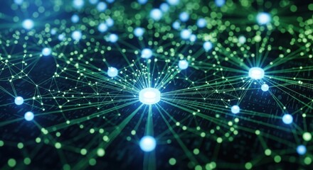 Abstract network connecting glowing nodes representing data flow and communication