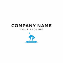 Gymnast Performing on Balance Beam Logo Design.