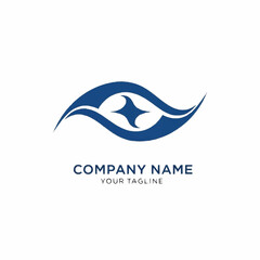 Abstract Eye Logo Design with Star, Modern and Minimalist Company Identity.