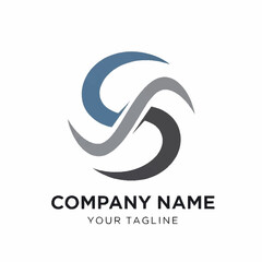 Abstract circular S letter logo design with swirling swooshes.