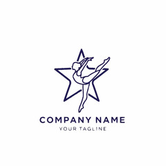Elegant Dancer Silhouette in Star Symbolizing Grace and Precision.