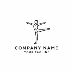 Elegant Line Art of a Woman in a Yoga Pose for Wellness Brand.