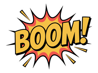 A comic book style explosion graphic displays the word "BOOM!"