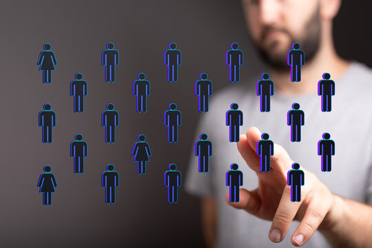 Concept of networking, social connections, digital communication, global business, teamwork and technology. Per - Powered by Adobe