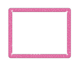 Pink Glitter Decorative Frame Border Isolated on White Background