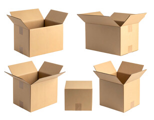 Fototapeta premium Open & closed cardboard boxes