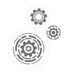 Futuristic Abstract Gear Technology Illustration