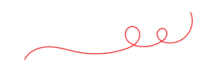 Red thread isolates on a white background. red thread looped in a circle form, symbolizing vector. line of red yarn, long red thread .Vector illustration . EPS 10 .