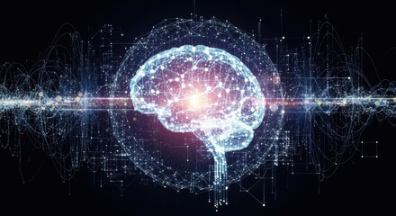Digital brain illustration representing artificial intelligence and neural network concepts
