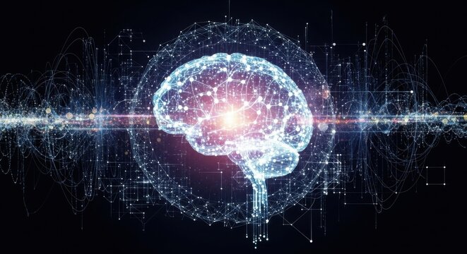 Digital brain illustration representing artificial intelligence and neural network concepts