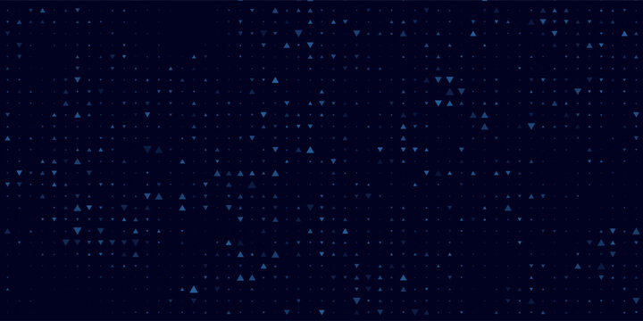 High speed dot moving technology concept. stripes halftone with blue light. speed movement pattern and motion blur over dark blue background