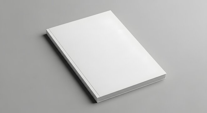Blank white book mockup on gray background for design
