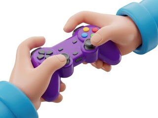 gripping a modern gaming controller in isometric