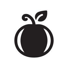 minimalist pumpkin logo with white background