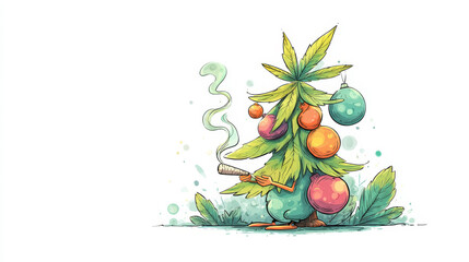 Cannabis Christmas Tree Background