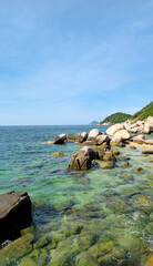 Sia Nuan Beach with clear turquoise water and granite rocks, Island Ko Tao, Surat Thani, Thailand, Southeast Asia.