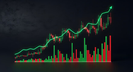 Abstract Financial Graph Background &ndash; Data Visualization & Growth Chart