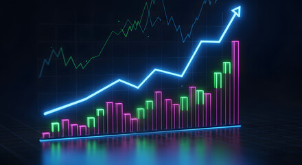 Abstract Financial Graph Background &ndash; Data Visualization & Growth Chart