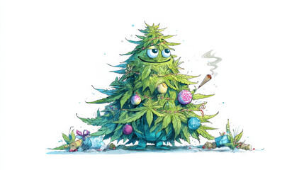 Cannabis Christmas Tree Background
