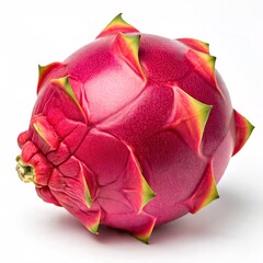 Whole Pink Dragon Fruit Isolated on White Background