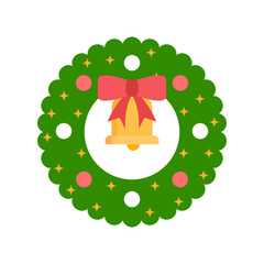 Wreath icon on white background.