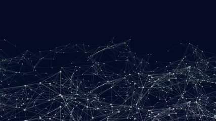 Flying through a network of moving abstract geometric shapes, points, and lines. This futuristic plexus animation on a clean white background represents data and technoloabstract background with stars - Powered by Adobe