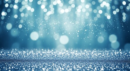 Sparkling Light Blue Background with Bokeh Effect creating a magical and festive atmosphere perfect for Christmas New Year and winter themes ideal for celebrations and special occasions