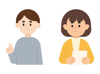 Set of flat cartoon illustration of office worker working on laptop computer. Co-working and working space concept