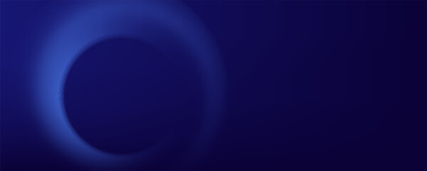 Abstract blue glowing geometric lines on dark blue background. Modern shiny blue circle lines pattern. Futuristic technology concept. Suit for cover, poster, banner, brochure, header, website