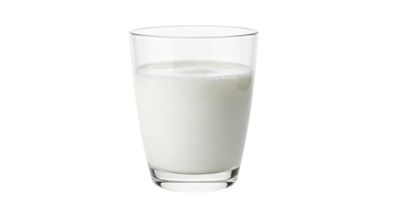 Clear glass filled with smooth white milk—fresh, simple, and ideal for culinary, nutritional, or beverage-related reference