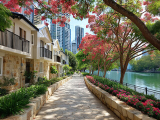 Obraz premium Brisbane Australia city skyline