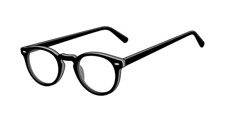 Classic black eyeglasses in minimalist style for modern fashion accessory design