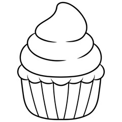 vector illustration of cupcake with cream