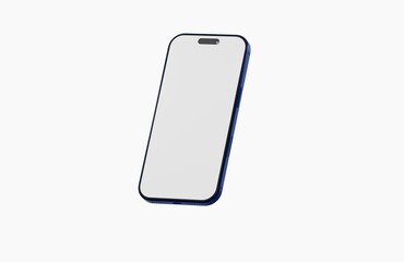 Stylish blue smartphone mockup with a blank screen, perfect for showcasing app designs or advertising. Ideal for technol