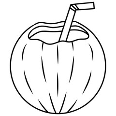 coconut drink with straw
