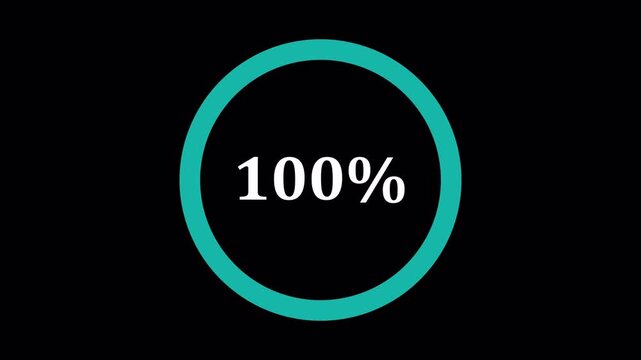 Circular Progress Loader 0&ndash;100% &ndash; 4K Alpha Channel Loop