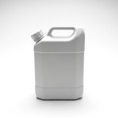 Obraz premium White plastic jerry can with handle and screw cap isolated on white background
